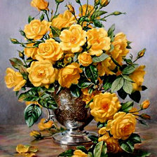 Схема вышивки «альберт вильямс желтые розы»