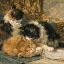 Схема вышивки «Три  весёлых котят»