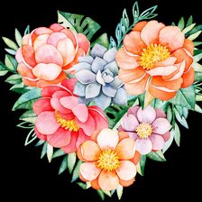 Оригинал схемы вышивки «цветочное сердце» (№2381716)