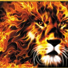Схема вышивки «огненный лев»
