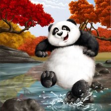 Панда осень