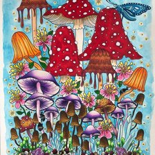 Схема вышивки «сказочные грибы»