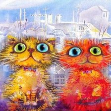 Оригинал схемы вышивки «Картины коты художник Борис Касьянов» (№2390352)