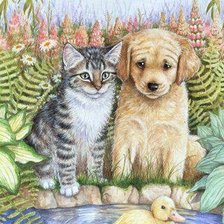 Кошки и собаки в живописи