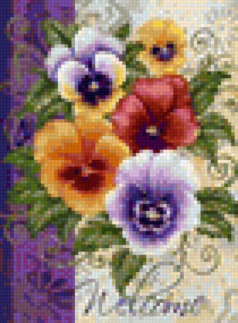 Салфетка Анютины глазки - анютины глазки, виола, цветы - предпросмотр