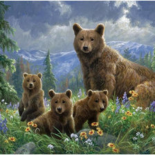 Оригинал схемы вышивки «медвежье семейство» (№2411916)