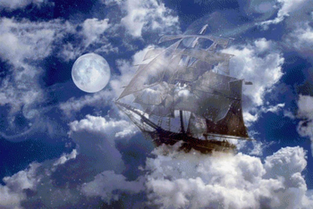 поплывём по обдакам - луна, облака, небо - предпросмотр