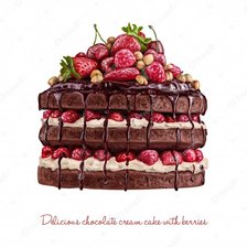 Схема вышивки «cake - berries»