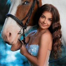 Схема вышивки «Девушка с конём»