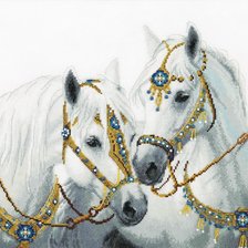 Схема вышивки «пара лошадей»