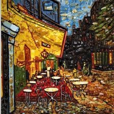Оригинал схемы вышивки «Ночная терраса кафе.  Винсент ван Гог» (№2461109)