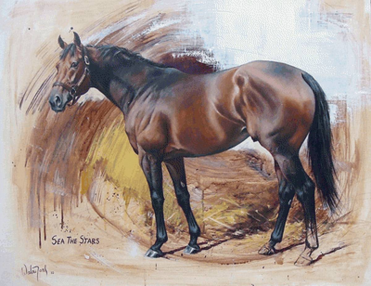 художник Hubert de Watrigant - животные, художник, лошадь - предпросмотр