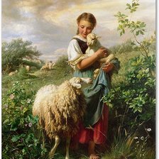 Схема вышивки «Маленькая пастушка»