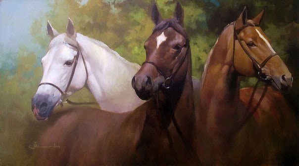 художник  Spartaco Lombardo - животное, лошадь, художник - оригинал