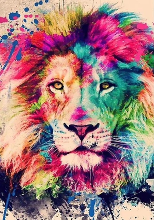 Лев - лев, яркий, граффити - оригинал