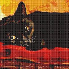 Оригинал схемы вышивки «Черный кот» (№2477342)