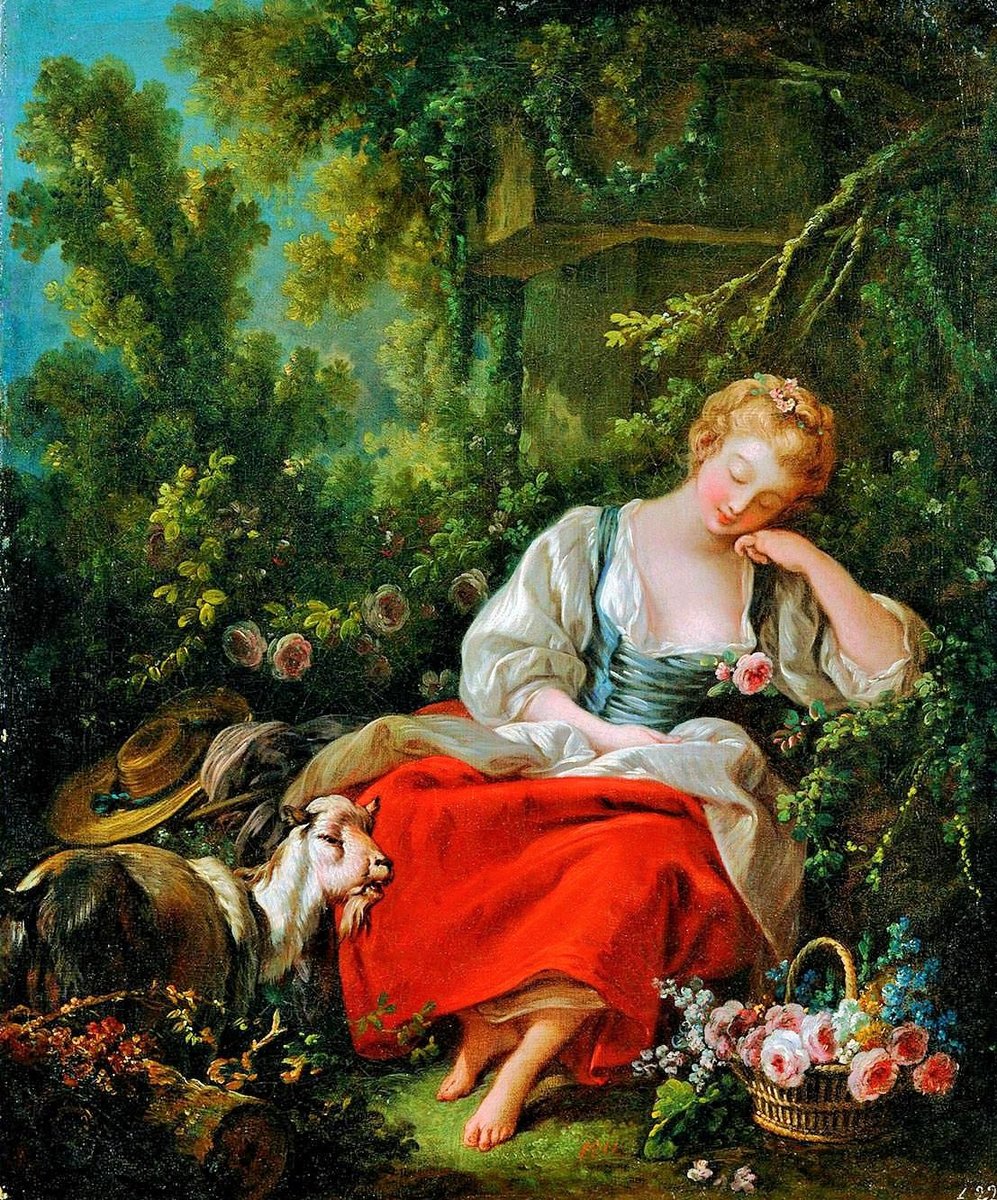 Картина Франсуа Буше "Сон пастушки" - девушка, франсуа буше, картина - оригинал