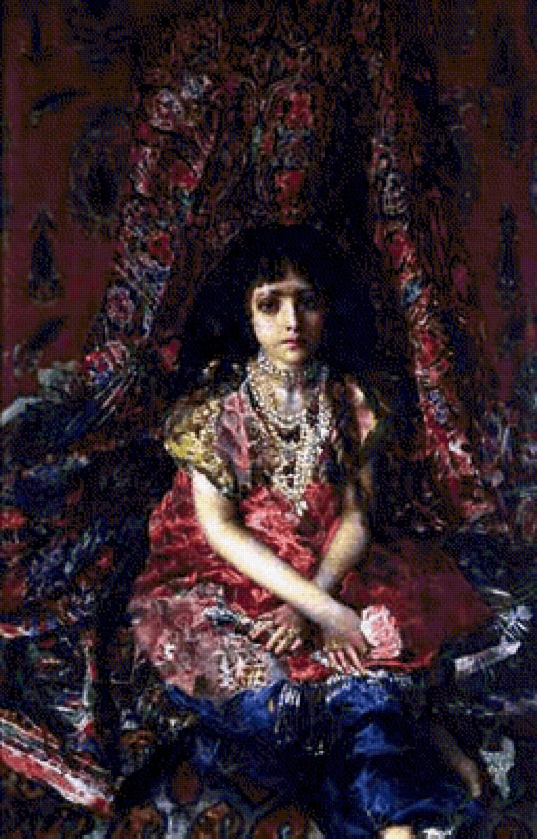 Врубель Девочка на фоне персидского ковра - персидский, девочка, врубель - предпросмотр