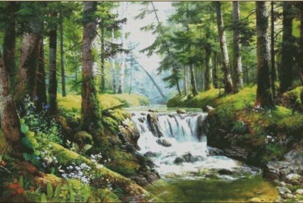 Лесной ручей - природа - оригинал
