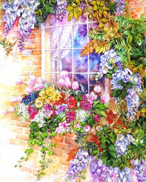 Окно в цветах - цветы, лето, окно - оригинал