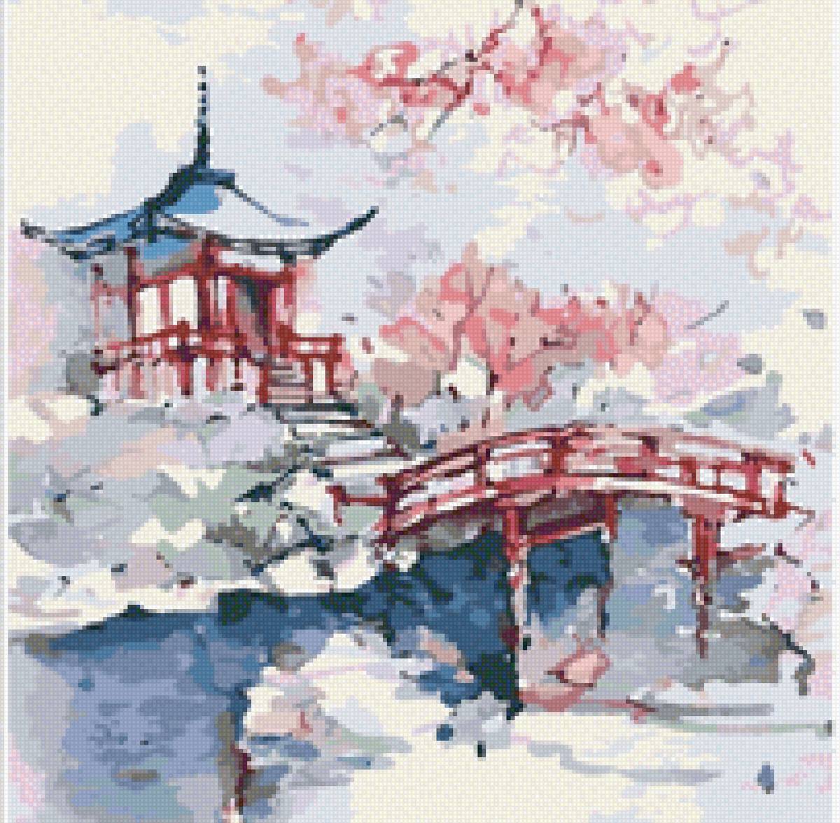 Япония рисунок - акварель, япония, рисунок - предпросмотр