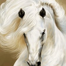 Оригинал схемы вышивки «Грация. Белая лошадь» (№2524914)