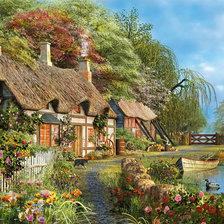 Схема вышивки «Riverside Home in Bloom 2»