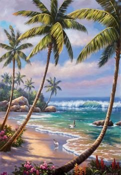 Море - пейзаж, остров, море, пальмы - оригинал