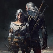 Схема вышивки «Geralt and Ciri 2 big size»