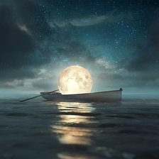 луна и лодка
