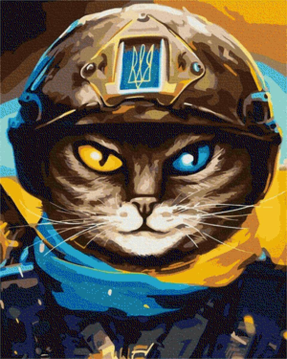 Кіт - воїн, україна, кіт, прапор - предпросмотр