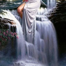 Схема вышивки «Женщина - водопад»