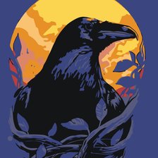 Оригинал схемы вышивки «Ворона ночью» (№2582461)