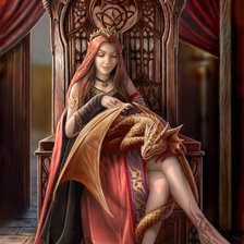 Схема вышивки «девушка и дракон 2»
