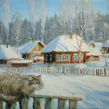 Оригинал схемы вышивки «Мороз. Деревня. Олег Пятин» (№2593423)