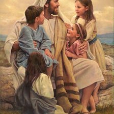 Оригинал схемы вышивки «Иисус Христос  и дети» (№2594348)