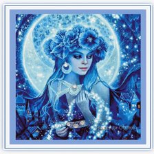 Схема вышивки «Mujer de azul»