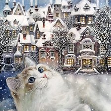 Схема вышивки «Татьяна Хазова. Снежные коты»
