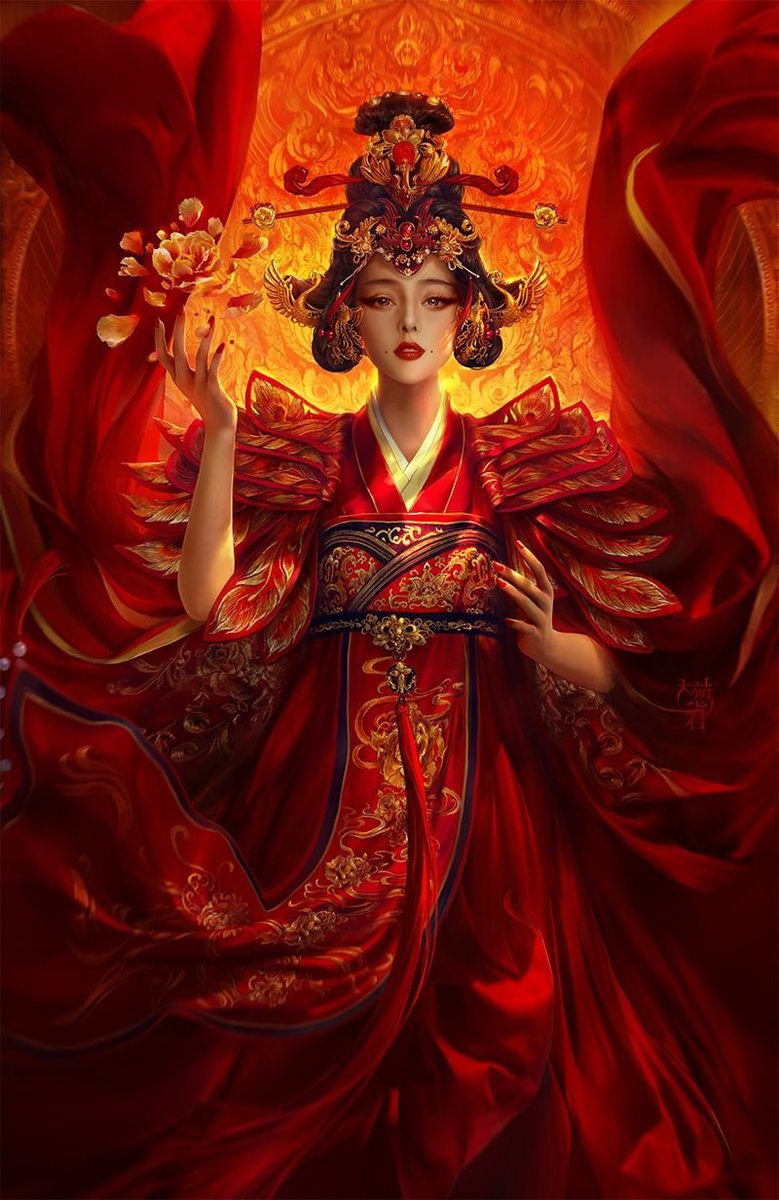 Красная королева - девушка, портрет - оригинал