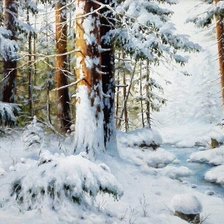 Оригинал схемы вышивки «Зимний лес» (№2622315)