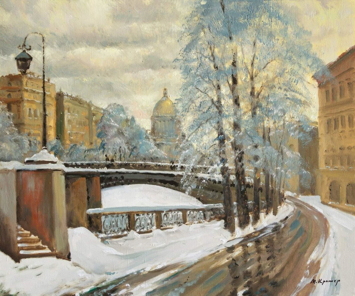 Питер - улица, мост, зима, город - оригинал