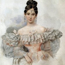 Схема вышивки «Портрет Натальи Гончаровой»