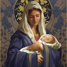 Оригинал схемы вышивки «VIRGEN MARIA CON NIÑO JESUS» (№2639620)