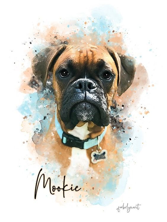 Watercolor Pet - собака, акварель, рисунок - оригинал