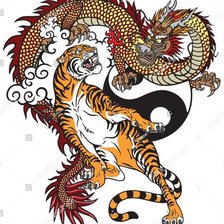 Схема вышивки «дракон и тигр 2»