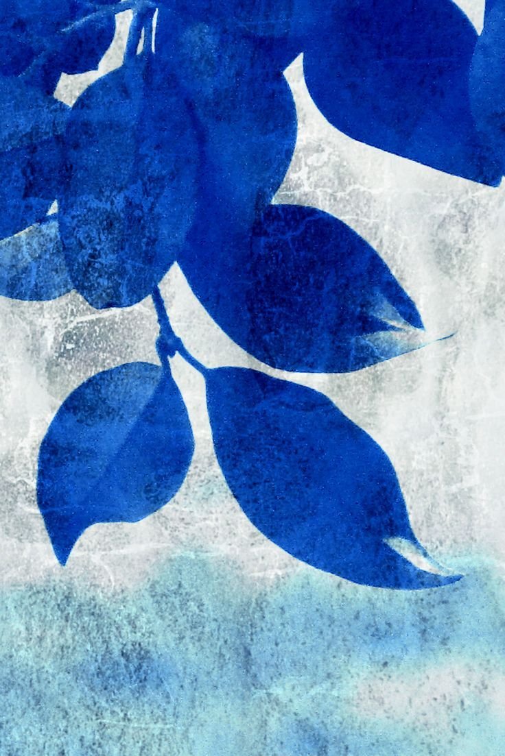 Синие листья - листья, абстракция - оригинал