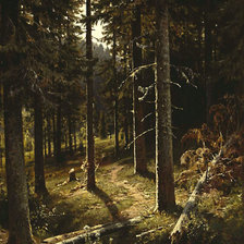 Схема вышивки «Лесной пейзаж. 1890. Иван Шишкин»