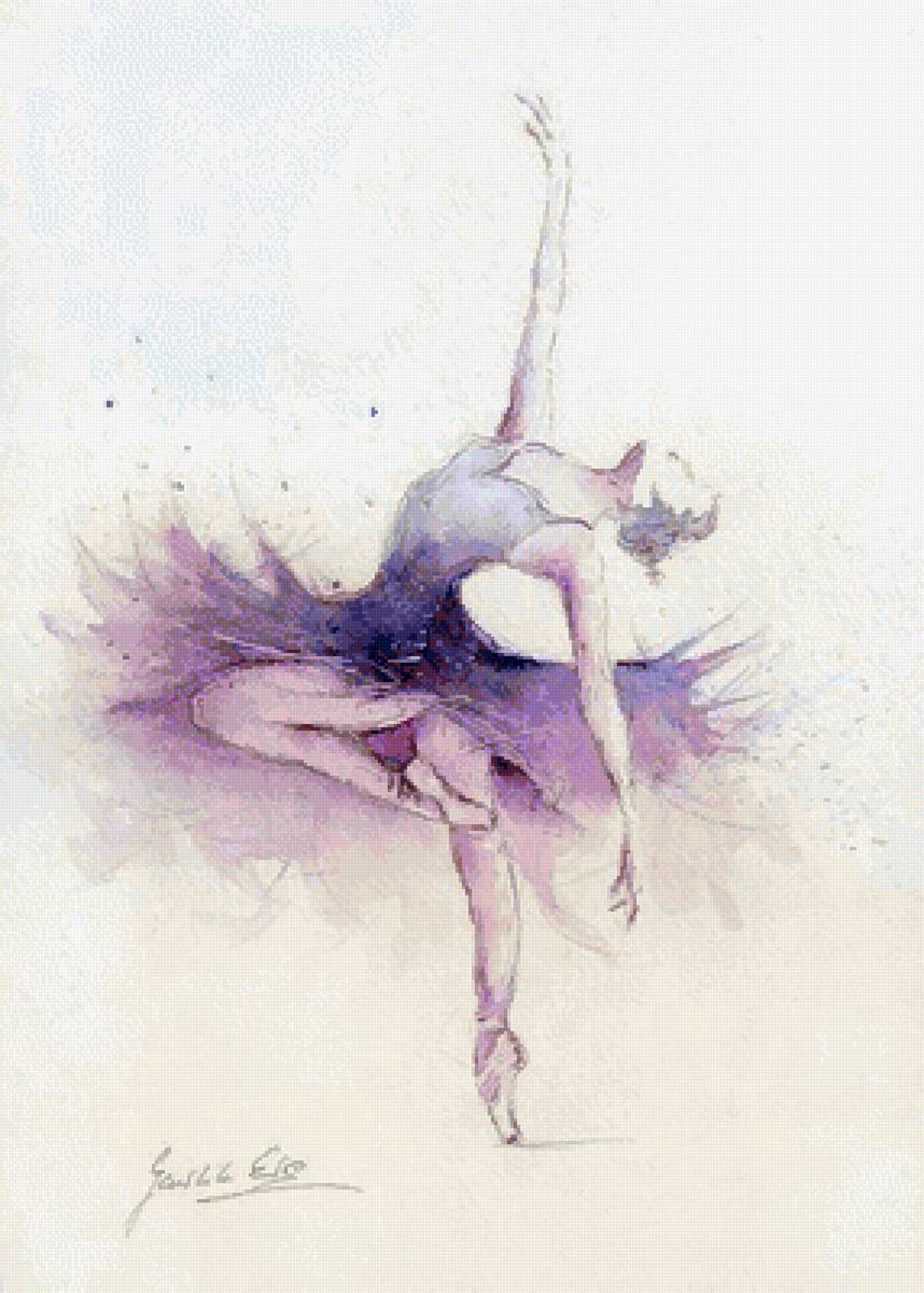 Балерина - балерина, танец, арт, краски - предпросмотр