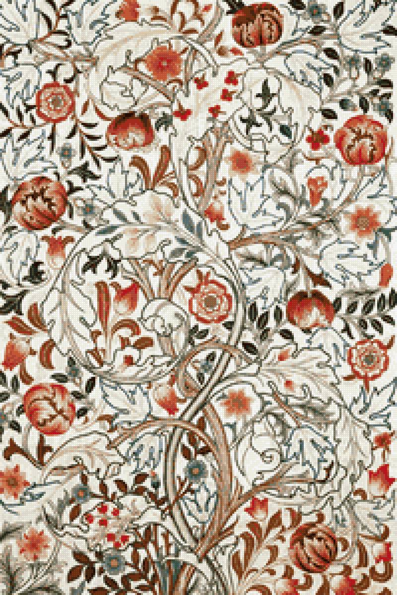 Узор Морриса - узор, цветы, гамма, орнамент, моррис - предпросмотр