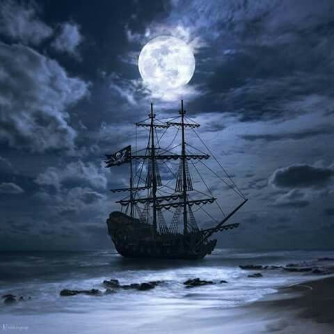 A la luz de la luna - barcos - оригинал